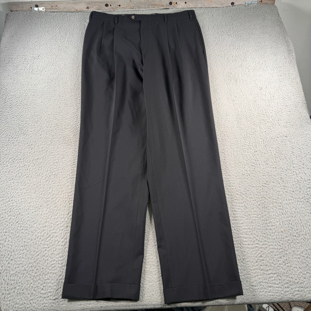 Lauren Ralph Lauren Dress Pants Mens 36x33 Wool Pleated Cuffed Total Comfort